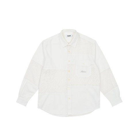 CROCHET PATCHWORK SHIRT WHITE