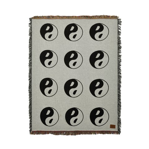 YIN YANG TAPESTRY BLANKET WHITE / BLACK
