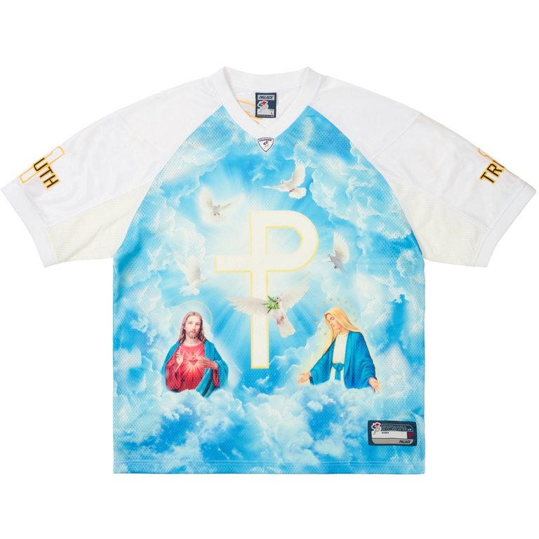 Palace 1 TRUTH JERSEY WHITE (Summer 2025) - $148.00