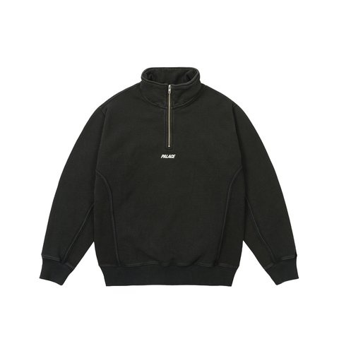 Palace 1/4 ZIP WASH OUT FUNNEL BLACK - Colorway