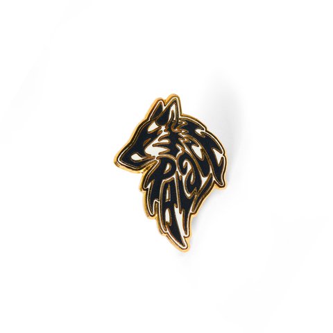 Palace LONE WOLF PIN BADGE BLACK / WHITE - Colorway