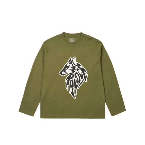 Palace SKETCHY LONE WOLF LONGSLEEVE THE DEEP GREEN - Colorway