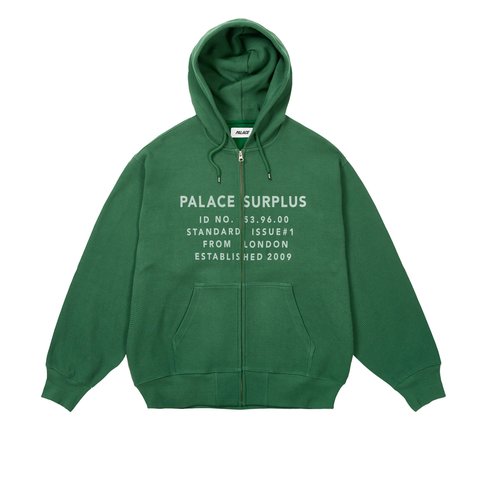 Palace STAMP WAFFLE ZIP HOOD RACEY GREEN - Colorway