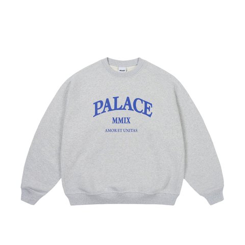 Palace UNITAS OVERSIZED CREW GREY MARL - Colorway