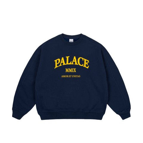 Palace UNITAS OVERSIZED CREW NAVY - Colorway