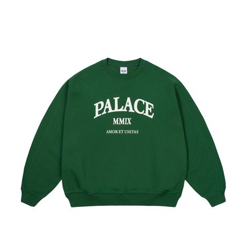 Palace UNITAS OVERSIZED CREW RACEY GREEN - Colorway