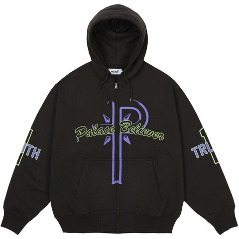 Palace BELIEVER ZIP HOOD BLACK - $178.00
