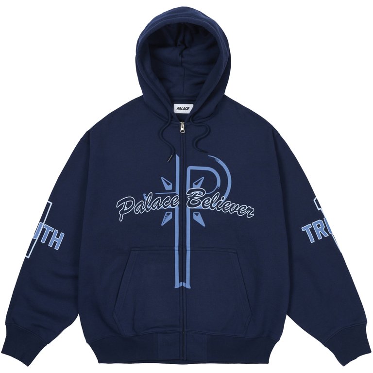 Palace BELIEVER ZIP HOOD NAVY (Summer 2025) - $178.00