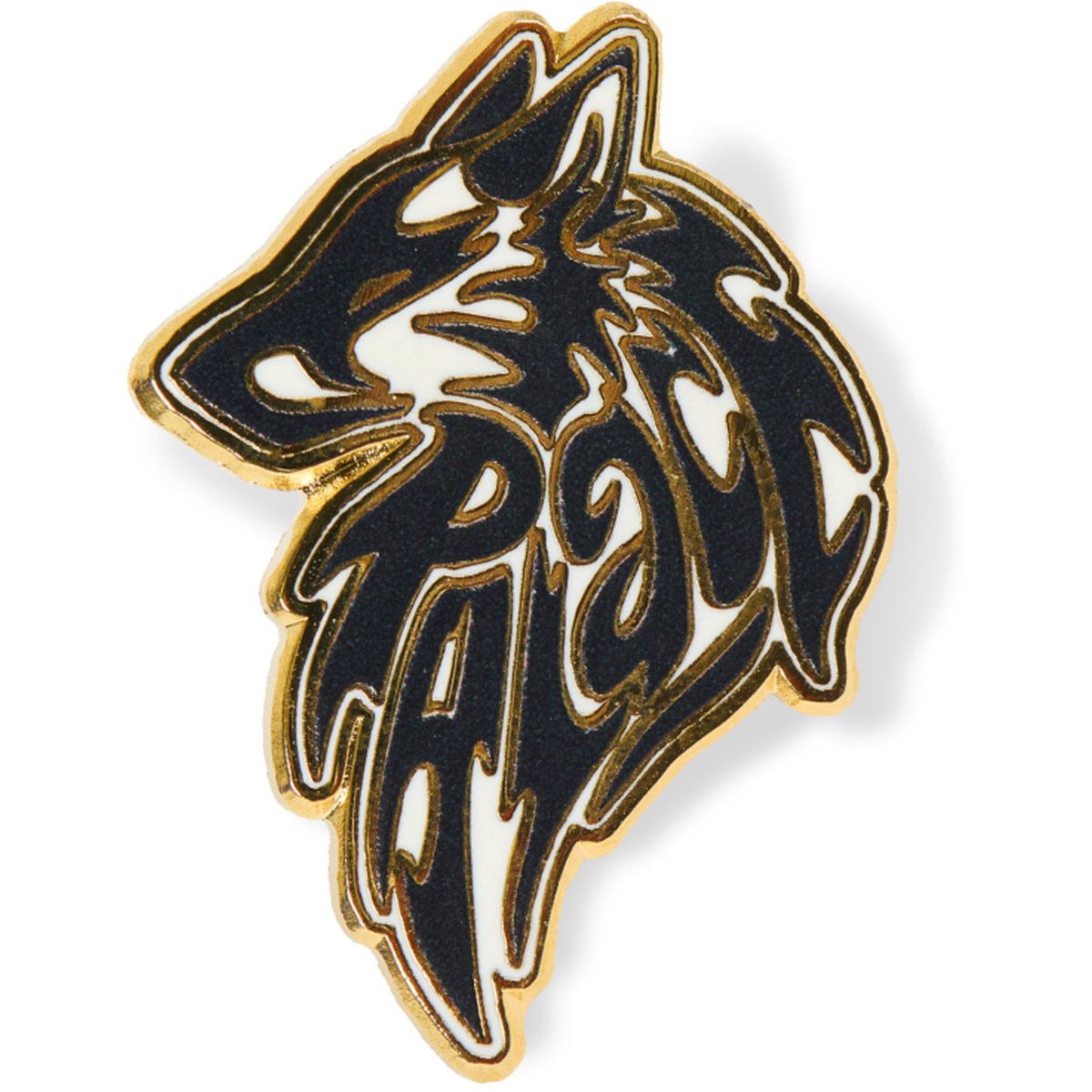 LONE WOLF PIN BADGE BLACK / WHITE