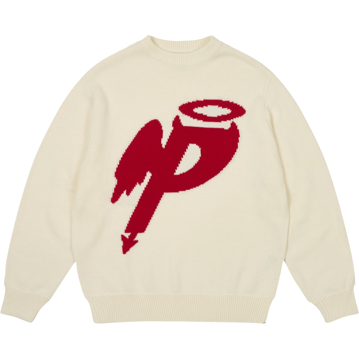 P WING KNIT SOFT WHITE