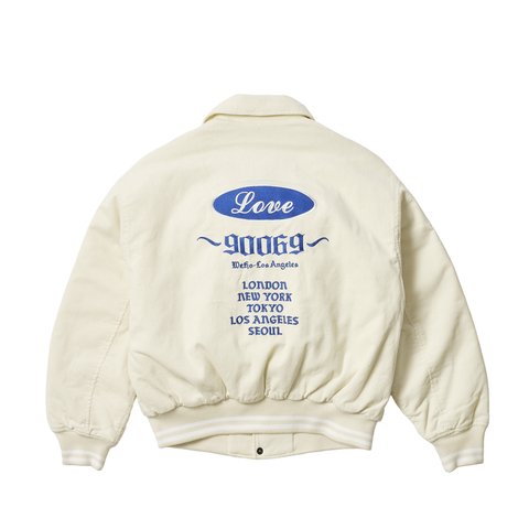 Palace PALACE LOVE VARSITY JACKET SOFT WHITE - Colorway