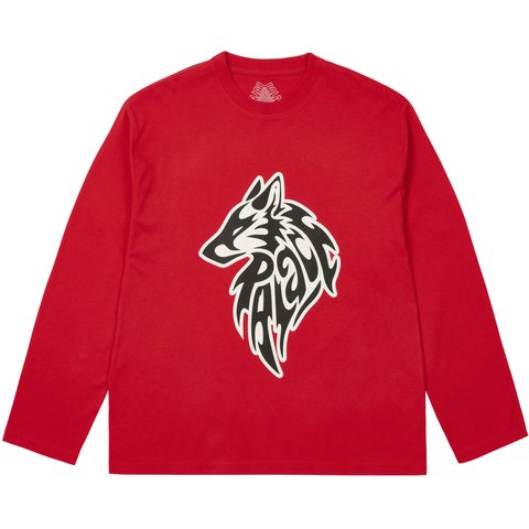 Palace SKETCHY LONE WOLF LONGSLEEVE TRUEST RED - $58.00