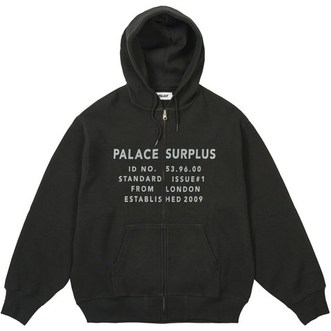 Palace STAMP WAFFLE ZIP HOOD BLACK - $198.00