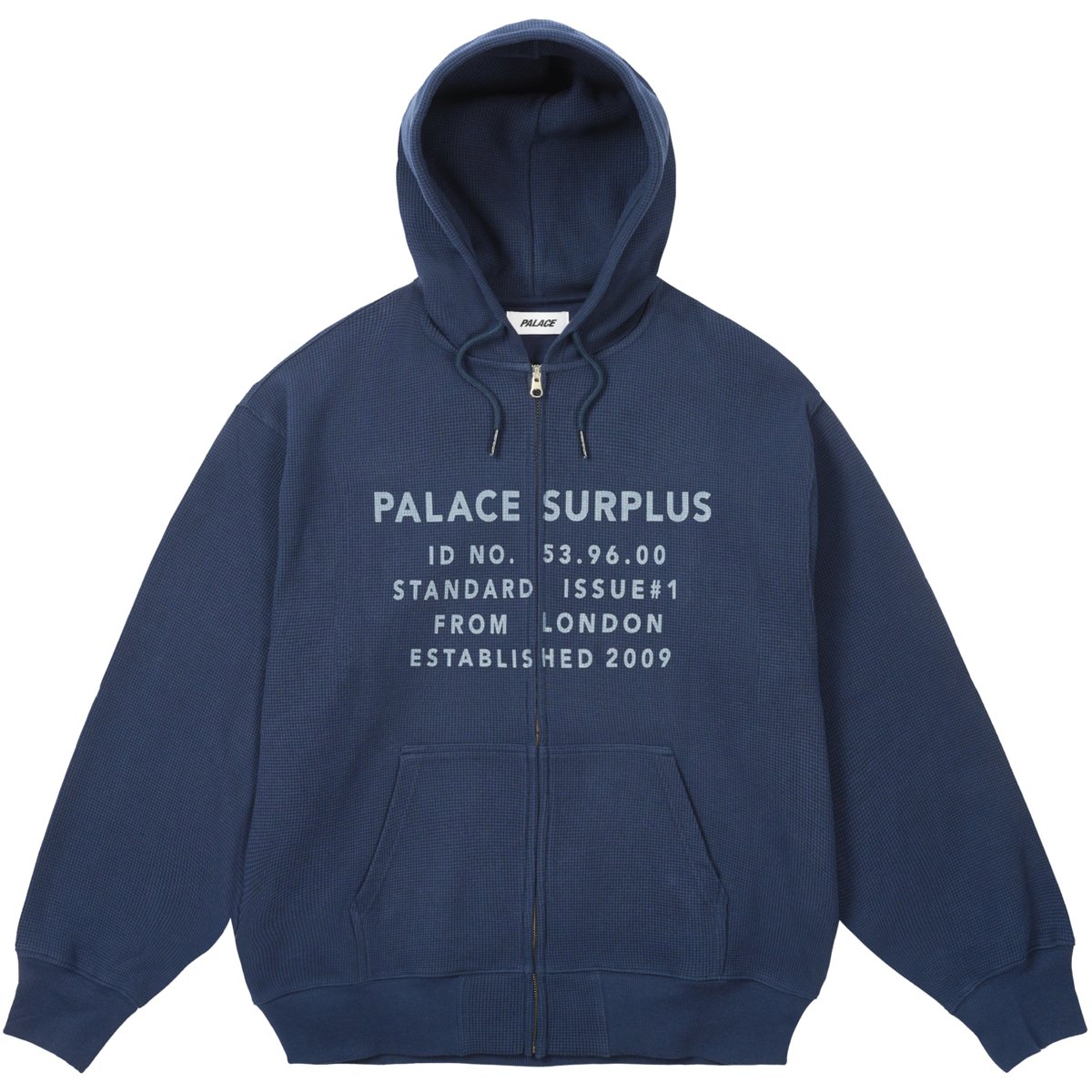 STAMP WAFFLE ZIP HOOD NAVY