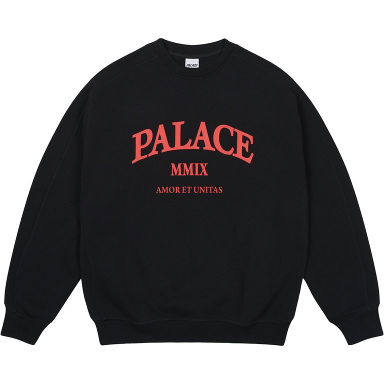 Palace UNITAS OVERSIZED CREW BLACK (Summer 2025) - $138.00