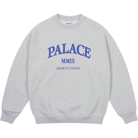 Palace UNITAS OVERSIZED CREW GREY MARL - $138.00