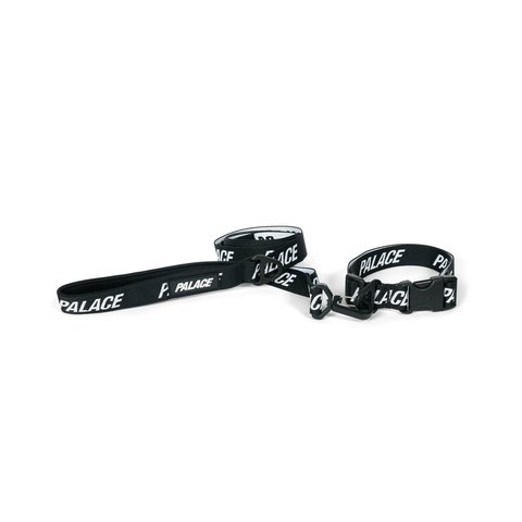 Palace JACQUARDED DOG COLLAR AND LEAD BLACK - Style 8