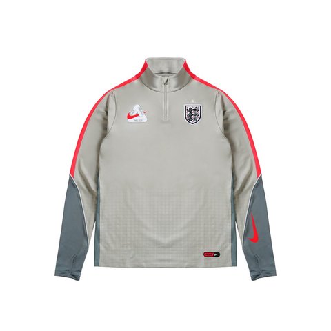 Palace PALACE NIKE ENGLAND DRI-FIT STRIKE DRILL TOP PEWTER GREY / COOL GREY / BRIGHT CRIMSON - Style 4
