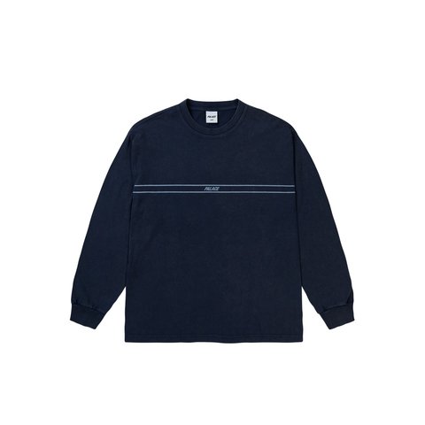 Palace PIGMENT FONT LONGSLEEVE NAVY - Style 4