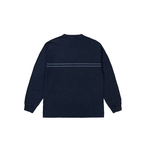 Palace PIGMENT FONT LONGSLEEVE NAVY - Style 4