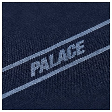 Palace PIGMENT FONT LONGSLEEVE NAVY - Style 4