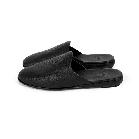 Palace PALACE CLASSIC LEATHER SLIPPER BLACK - Style 7