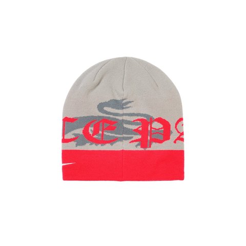 Palace PALACE NIKE ENGLAND UNCUFFED BEANIE PEWTER GREY / COOL GREY / BRIGHT CRIMSON - Style 3