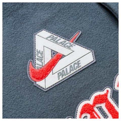 Palace PALACE NIKE ENGLAND VARSITY JACKET COOL GREY / WHITE / BRIGHT CRIMSON - Style 6