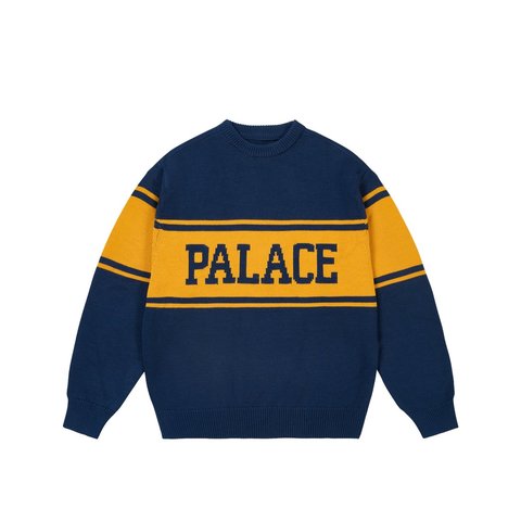 Palace COLLEGE STRIPE KNIT NAVY - Style 4