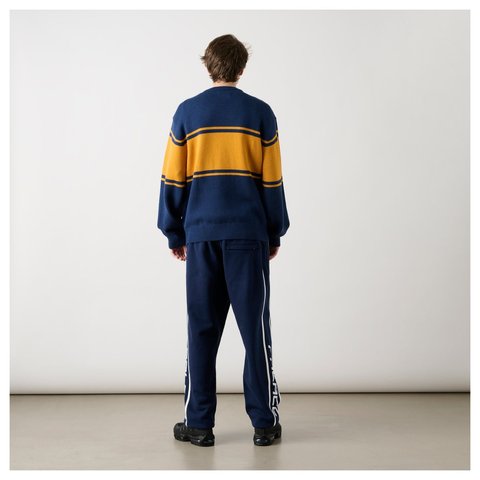 Palace COLLEGE STRIPE KNIT NAVY - Style 4
