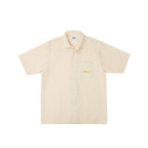 Palace SCRIPT TEXTURE SHIRT OFF WHITE - Style 6