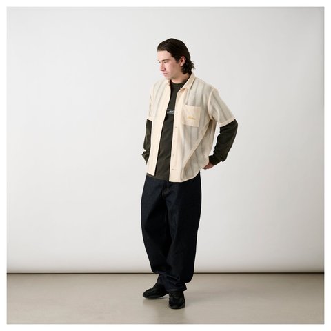 Palace SCRIPT TEXTURE SHIRT OFF WHITE - Style 6