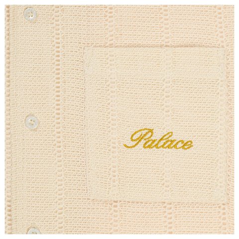Palace SCRIPT TEXTURE SHIRT OFF WHITE - Style 6