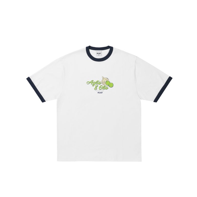 Palace AGLIO E OLIO RINGER T-SHIRT WHITE (Summer 2026) - €68.00