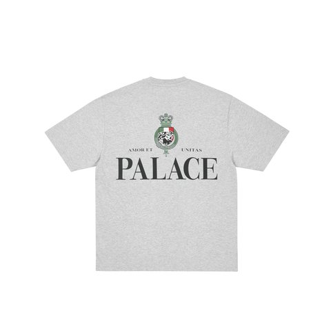 Palace Heavy Crest T Shirt Grey Marl - Colorway
