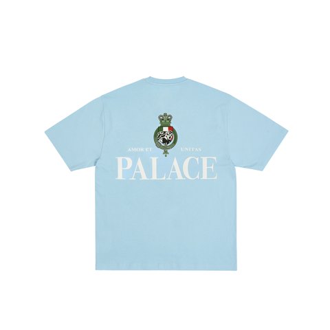 Palace Heavy Crest T Shirt Skyline Blue - Colorway