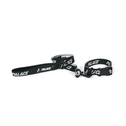 Palace Jacquarded Dog Collar And Lead Black