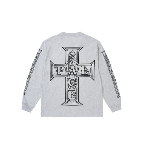 Palace Y So Cross Longsleeve Grey Marl - Colorway