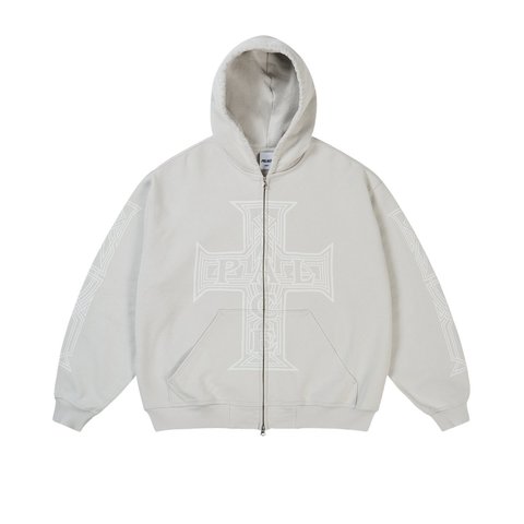 Palace Y SO CROSS PIGMENT HOOD CONCRETE GREY - Style 2