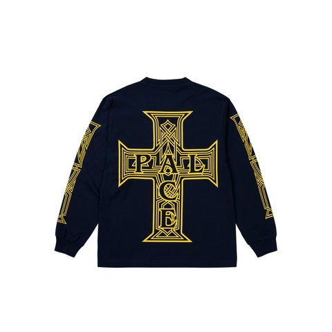 Palace Y SO CROSS LONGSLEEVE NAVY - Style 3