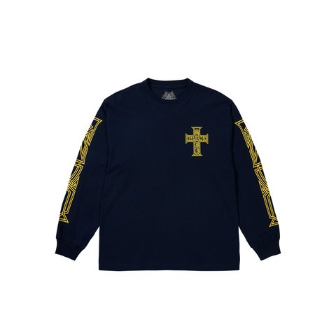 Palace Y SO CROSS LONGSLEEVE NAVY - Style 3