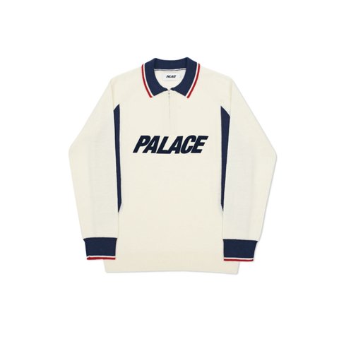 Palace POLO ZIP KNIT WHITE - Colorway