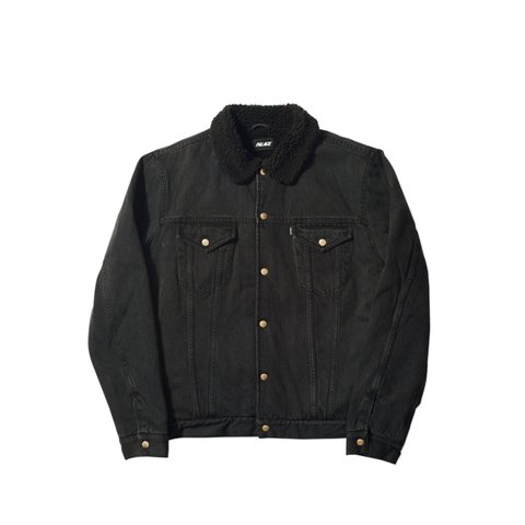 Palace FUNDER SHEARLING JACKET BLACK STONE WASH - Colorway