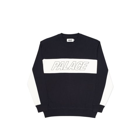 Palace TRI PANEL CREW BLACK / WHITE - Colorway