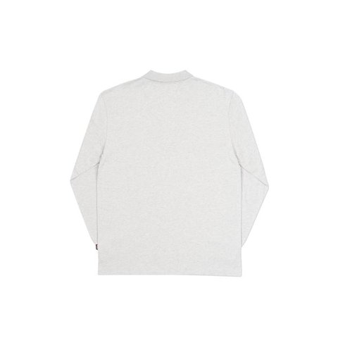 Palace BASICALLY A LONGSLEEVE POLO GREY MARL
