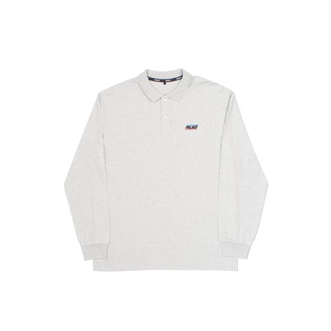 Palace BASICALLY A LONGSLEEVE POLO GREY MARL - Colorway