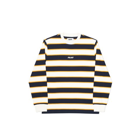 Palace BORDER LONGSLEEVE WHITE / NAVY - Colorway