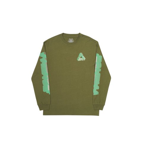 Palace P-3D LONGSLEEVE ARMY GREEN - Colorway
