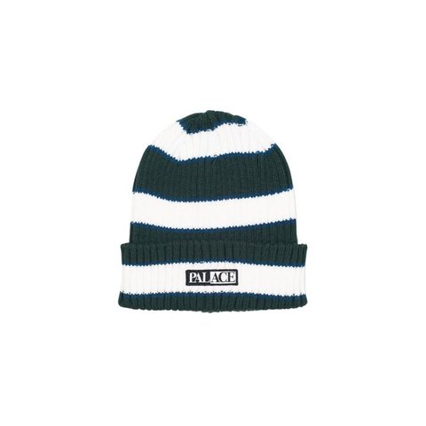 Palace BORDER BEANIE DARK GREEN / WHITE