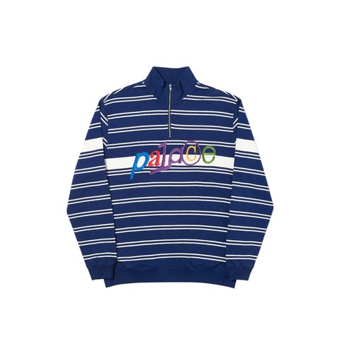 Palace SPACE CADET 1/4 ZIP NAVY - Colorway